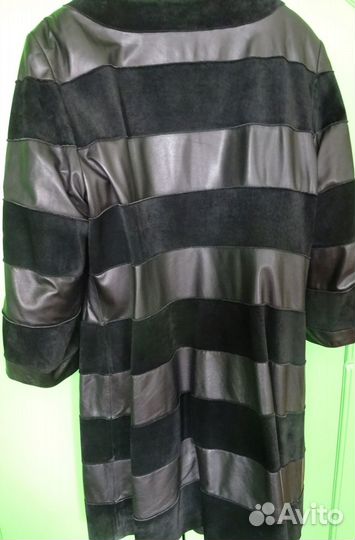 Кожаная куртка /плащ женская, Dong Ming,размер 52