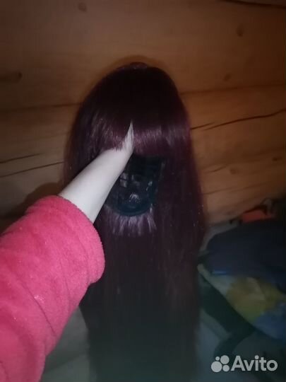 Парик винного цвета, длинный, косплей