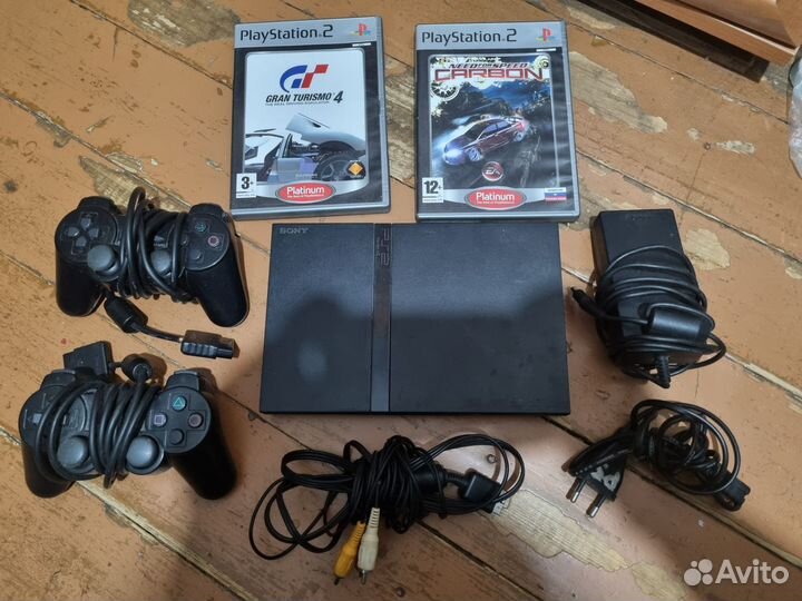 Sony playstation 2 PS2 + 2 игры