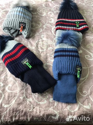 Шапка зима +манишка от 7 мес.до 5 лет