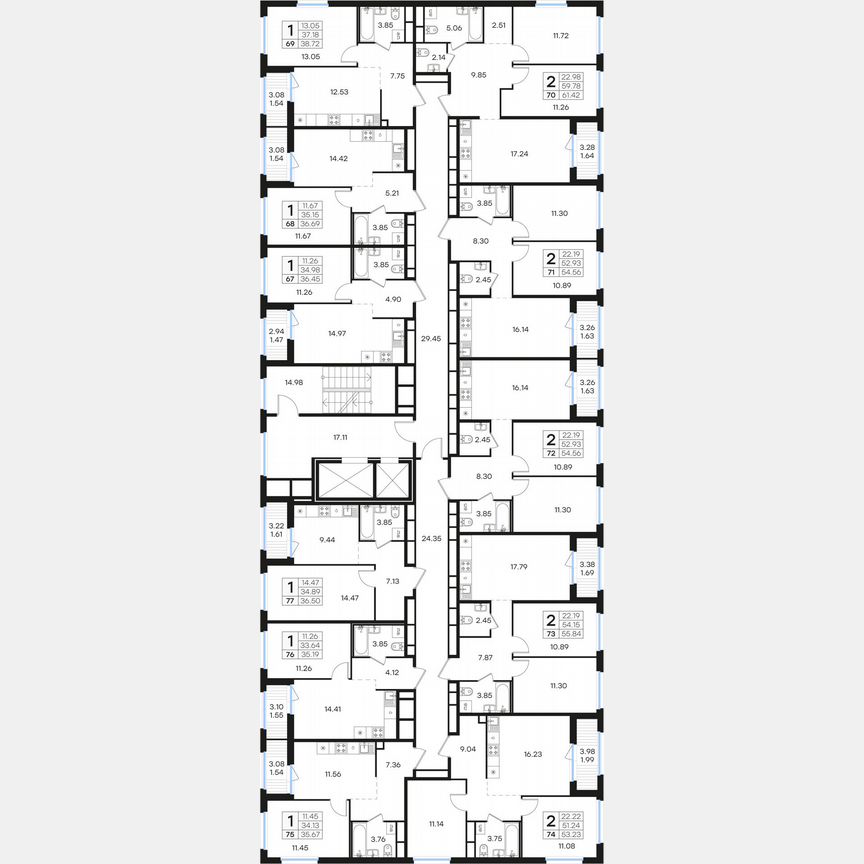 1-к. квартира, 38,7 м², 8/15 эт.