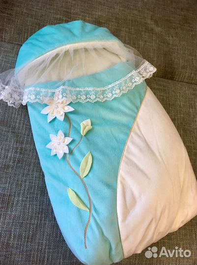 Конверт с коконом и шапочкой осень/весна