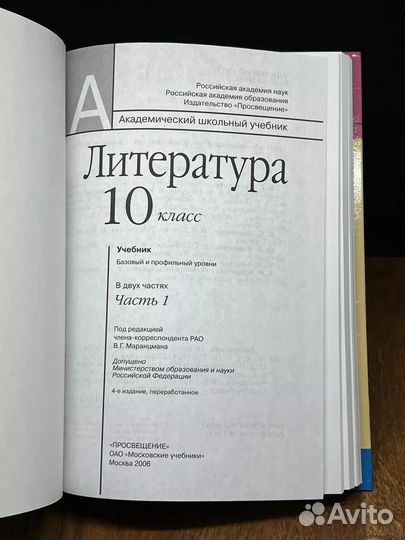 Литература. 10 класс. Часть 1