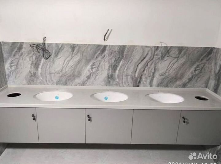 Столешница для ванной из искуственного камня