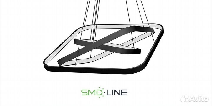 Светодиодная люстра в форме 3-х Квадратов