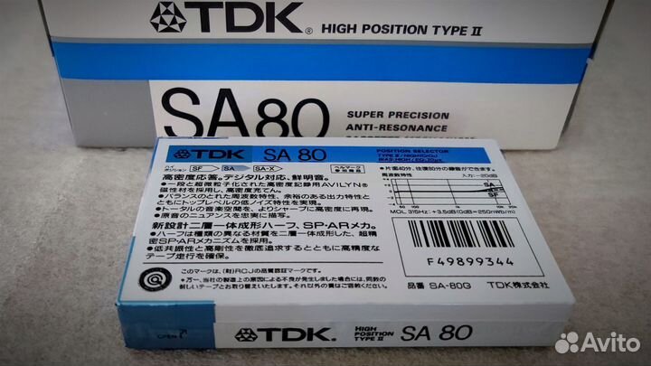 Аудиокассеты TDK SA80. japan. 1988. Из блока