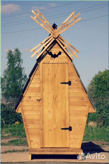 Дачный туалет деревянный прямоугольник юйа 477