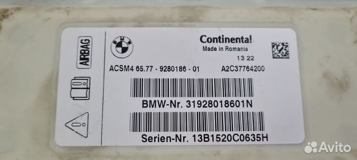 Блок AirBag65779280186BMW7 F01/F024.4Бензин