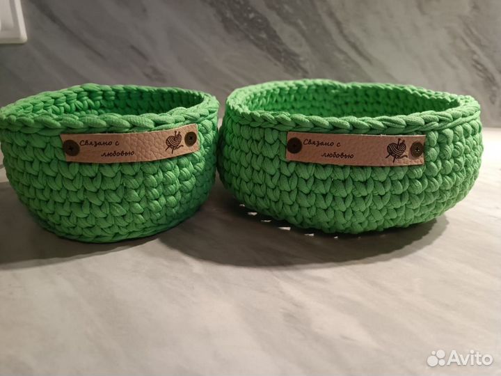Корзинка из трикотажной пряжи
