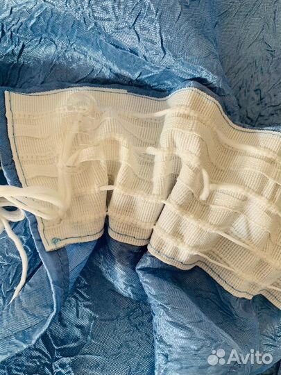 Шторы жатый шелк голубые новые