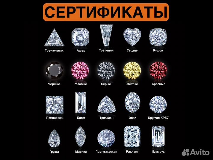 Элитные высококачественные муассаниты все размеры