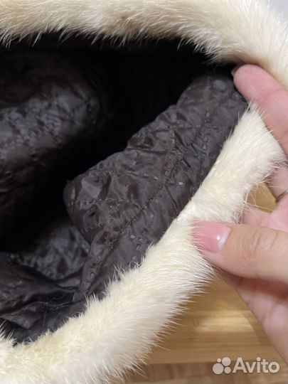 Берет норковый белый