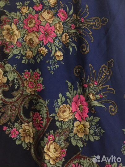 Платок шаль Павлопосадский шерсть