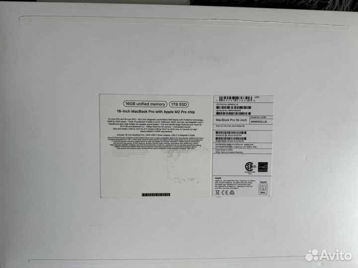 Apple MacBook Pro 16 на M2,1TB,2023 год