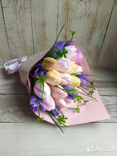 Букет тюльпанов из мыла ручной работы
