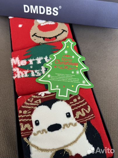 Набор новогодних носков в коробочке 3 пары