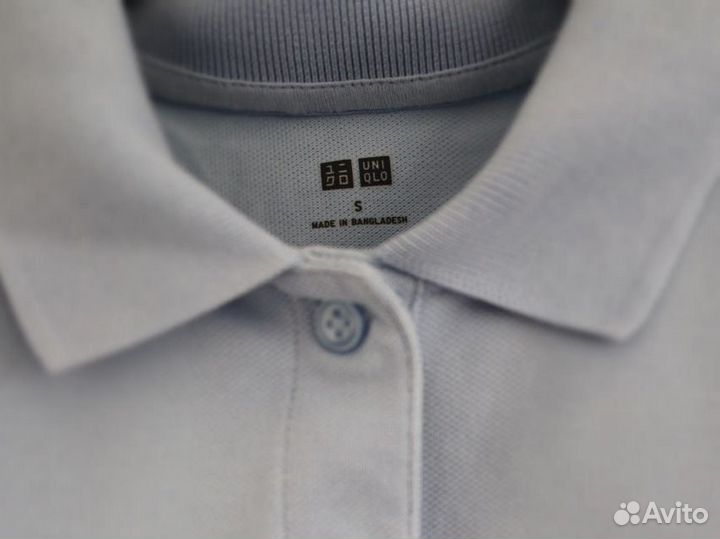 Голубое поло uniqlo (размер S)