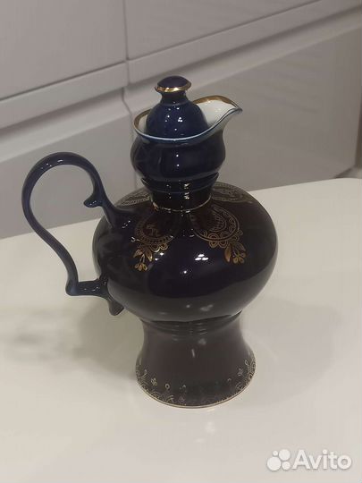 Ваза графин кувшин кобальт позолота СССР