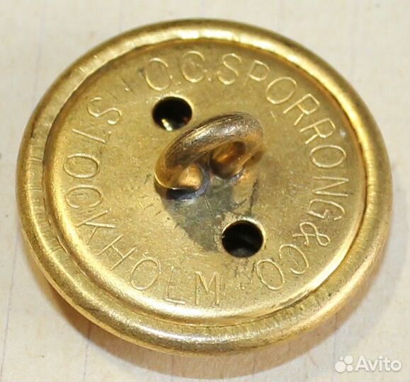 Пуговица, Швеция, жд, позолота