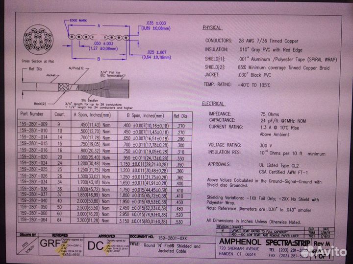 Кабель плоский, 1,27мм, 10 жил