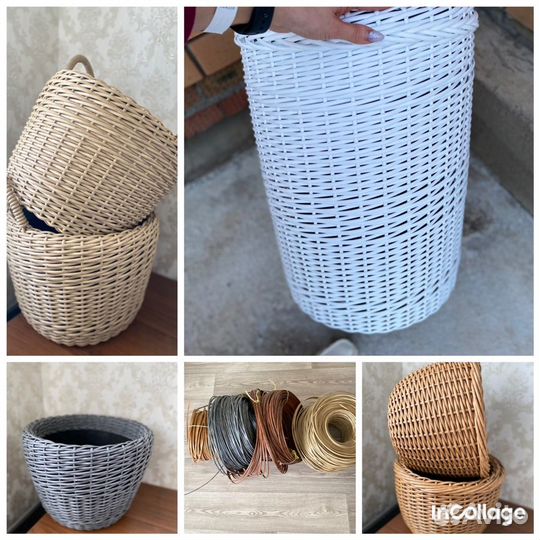 Кашпо из искусственного ротанга