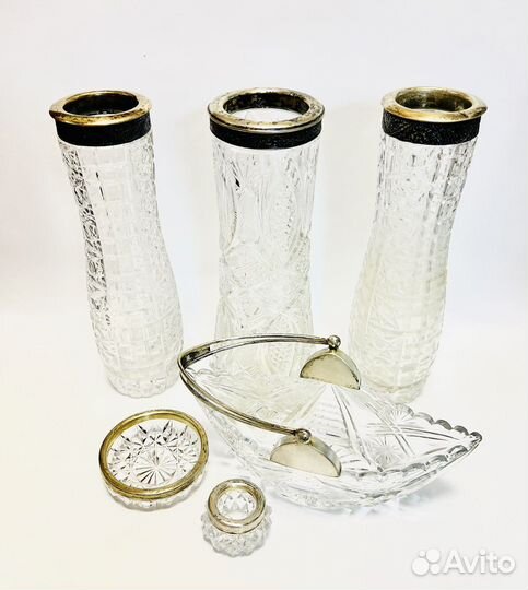 СССР 875 Хрустальные вазы в серебре