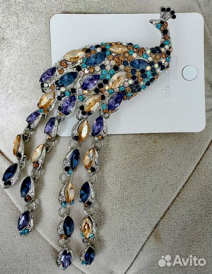 Брошь Павлин новая