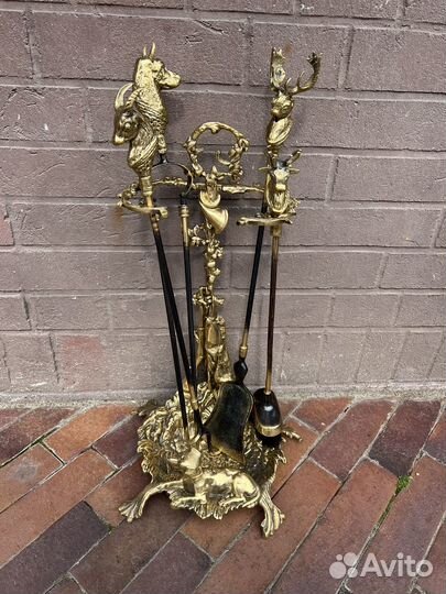 Каминный набор латунь