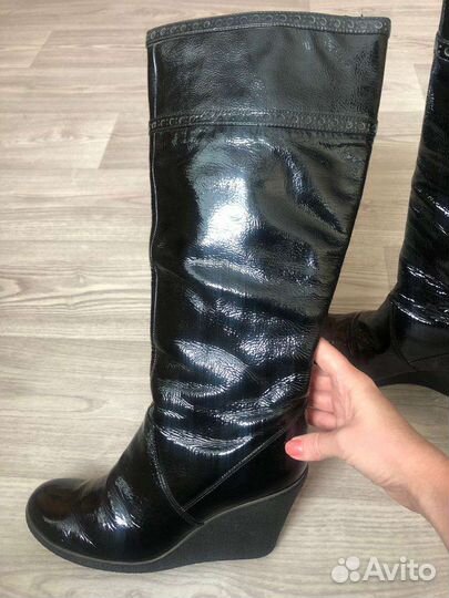 Сапоги лакированные женские