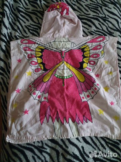 Полотенце с капюшоном пончо накидка махровая