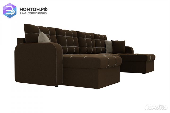 Диван п-образный дельфин Ливерпуль микровельвет ко