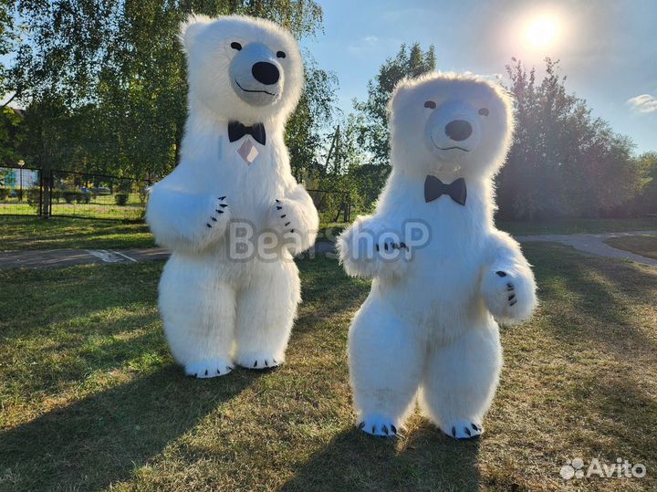 Белый медведь ростовой костюм /аэрокостюм