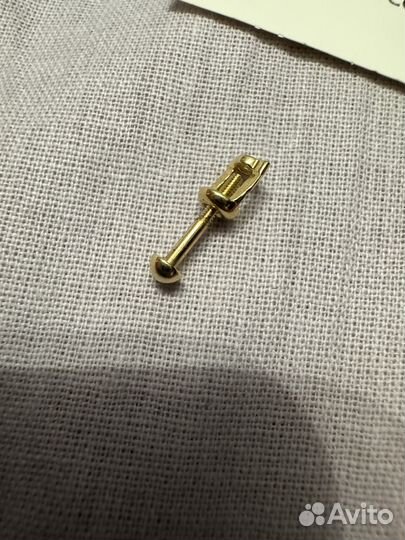 Новая одиночная серьга Лимонное золото