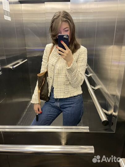 Твидовый пиджак mango S