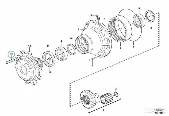 85808260 Шпилька колеса экскаватор погрузчик
