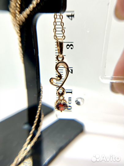 Цепочка с подвеской с цирконом 4 расцветки