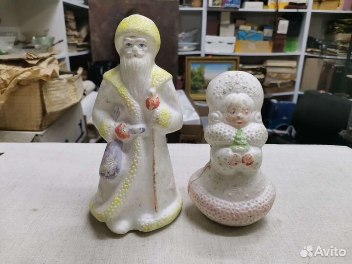 Дед Мороз и Снегурочка пенопласт СССР (Ч)