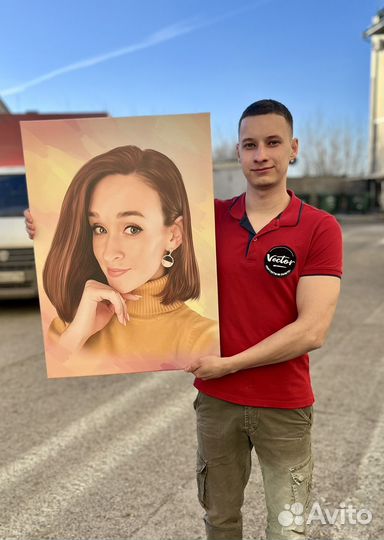 Портрет по фото, на холсте, фотопечать