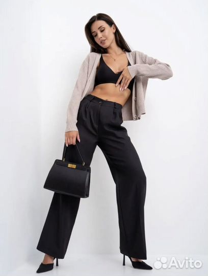 Брюки палаццо, широкие, классические. 42 размер