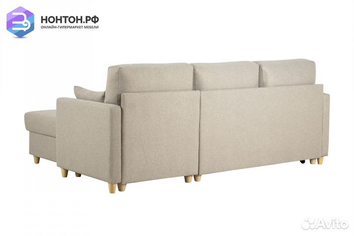 Диван угловой дельфин Дилан бежевый