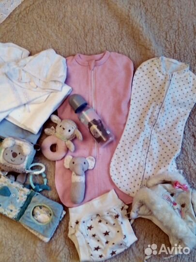 Игрушки вещи для новорожденного пакетом
