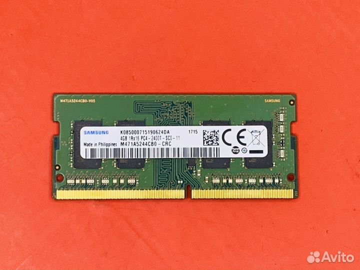 Озу DDR4 sodimm Samsung 4Gb 2400MHz