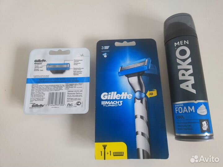 Бритва Gillette Mach 3 turbo + 4 насадки