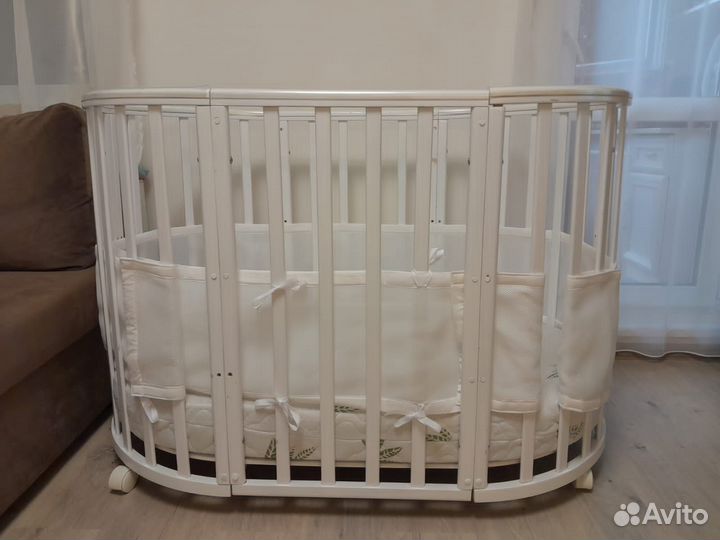 Детская кроватка трансформер (овальная/круглая)