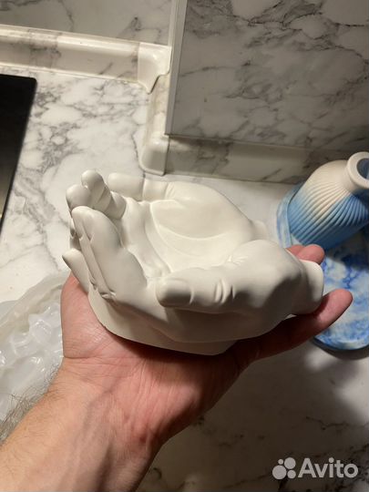 Силиконовая форма для гипса, молд кашпо ладони