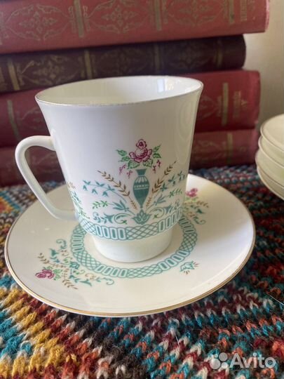 Кофейная пара лфз костяной фарфор, блюдца