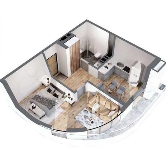 2-к. апартаменты, 51,8 м², 4/8 эт.