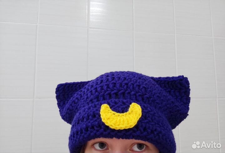 Шапка бини с ушками в стиле сейлор мун