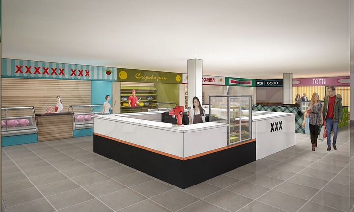 Аренда места в торговом центре, от 1 до 50 м²