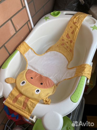 Ванночка для купания с горкой с гамаком и стульчик